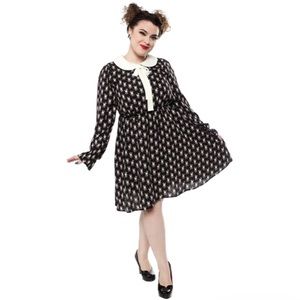Sourpuss Dress Wednesday Addams Smak Parlour doe peter pan collar deer XL work